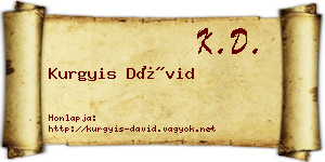 Kurgyis Dávid névjegykártya
